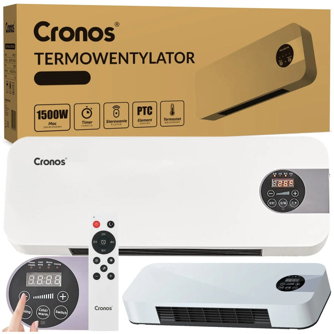Ventilatore Cronos a barriera d'aria, 1500W, basso consumo energetico, ampio angolo di scarico, telecomando, HFH-201