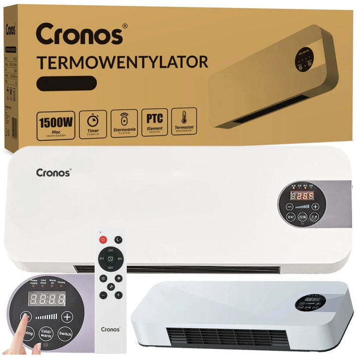 Ventilatore Cronos a barriera d'aria, 1500W, basso consumo energetico, ampio angolo di scarico, telecomando, HFH-201