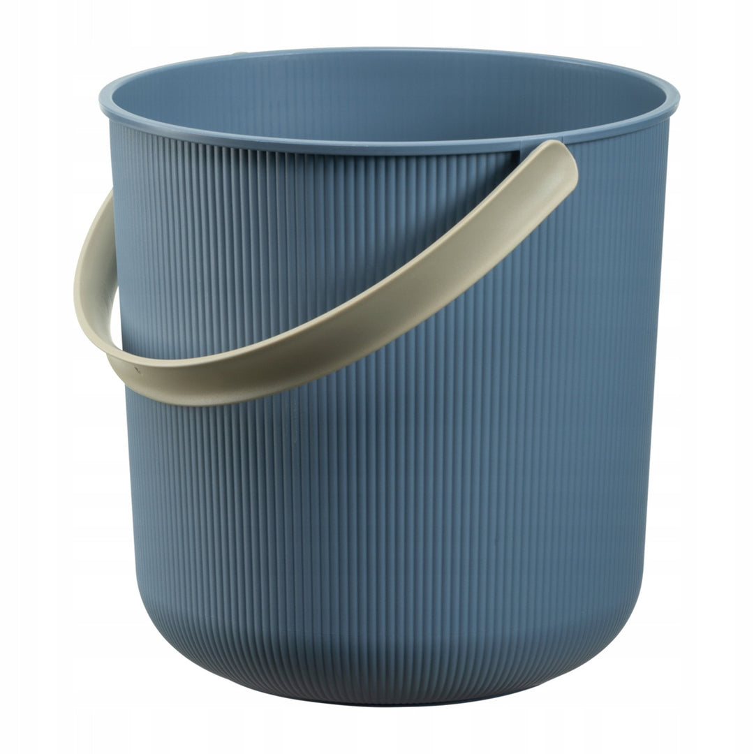 Secchio Akita Plast Team con manico, colore blu, capacità 10L, diametro 24cm, materiale riciclato, 60810805