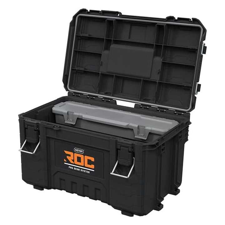 Cassetta degli attrezzi Keter ROC Pro Gear 2.0, portata 54 kg, dotata di maniglie Pro Mount, organizer incluso, possibilità di fissaggio a parete, 256984