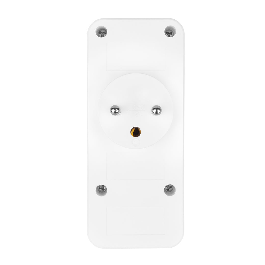 Presa di corrente x3 + 4xUSB Maclean, splitter a 3 prese, 2xUSB A, 2xUSB C PD 20W, 1x16A + 2x6A, MCE248 F/W, 2 pezzi