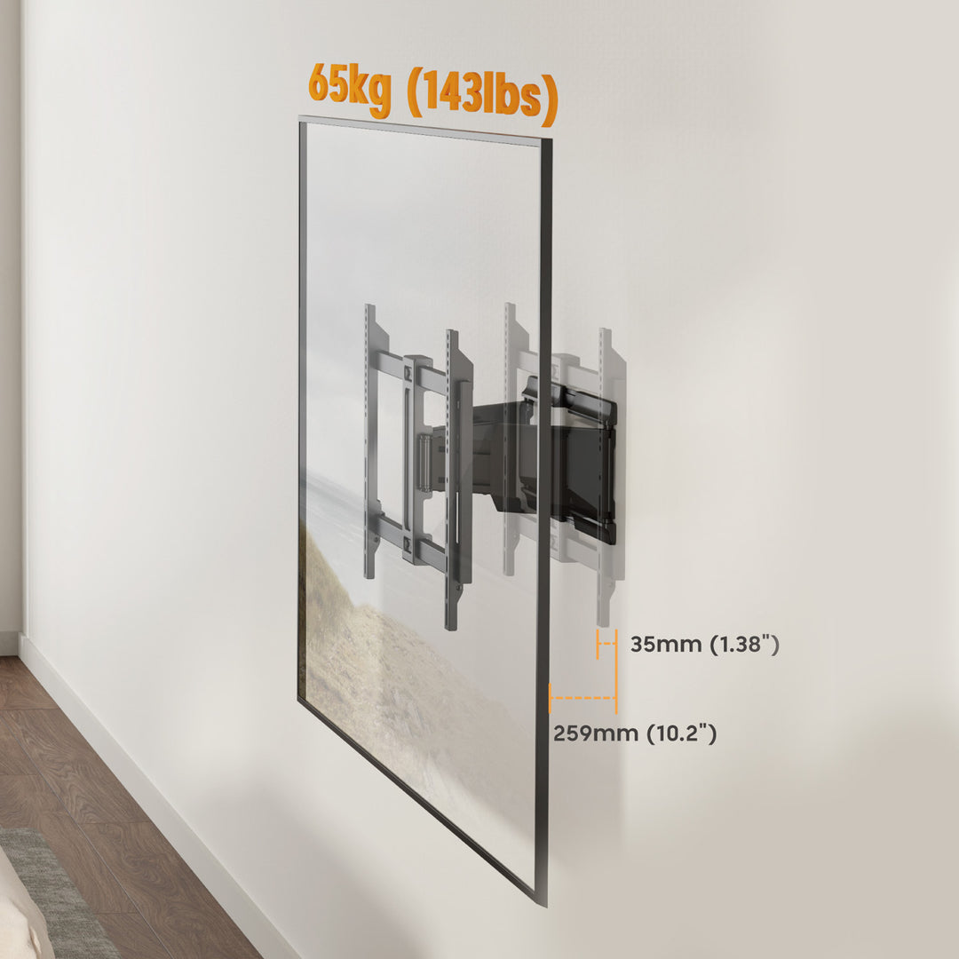Supporto / gancio per TV Maclean, VESA max. 600x400, 37-90", carico massimo 65 kg, nero, MC-881 N