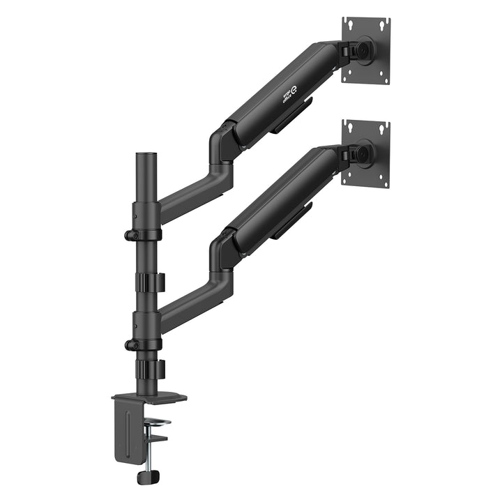 Supporto / gancio per 2 monitor Ergo Office, molla a gas, 17"-32", 1-10 kg, nero opaco, ER-692 B