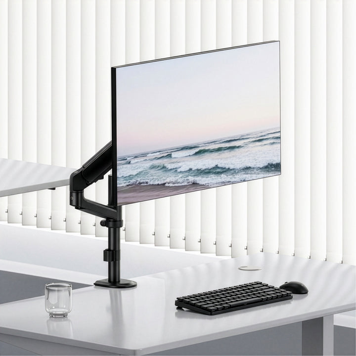 Supporto / gancio per monitor Ergo Office, molla a gas, 17"-32", 1-10 kg, nero opaco, VESA max. 100x100, ER-691 B