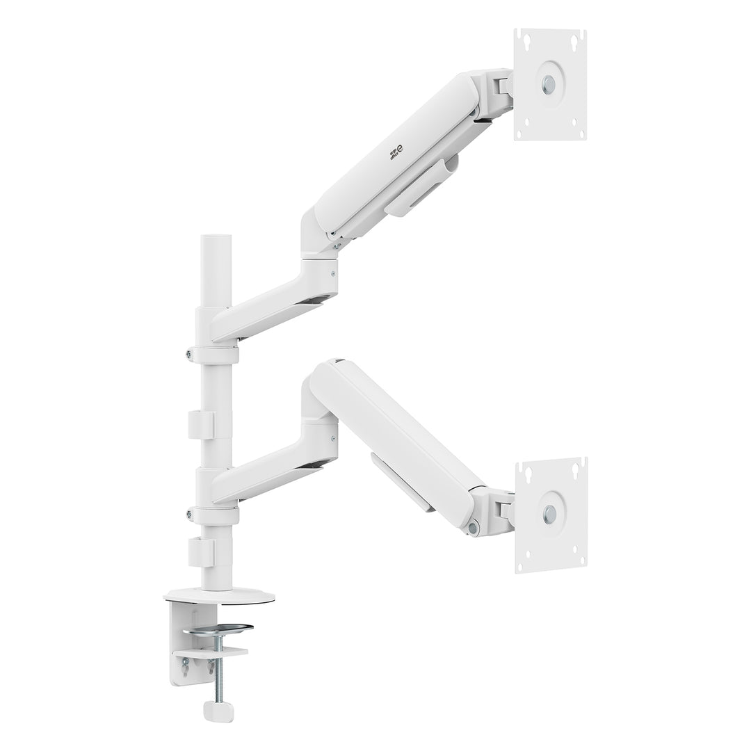 Supporto / gancio per 2 monitor Ergo Office, molla a gas, 17"-32", 1-10 kg, bianco opaco, ER-692 W