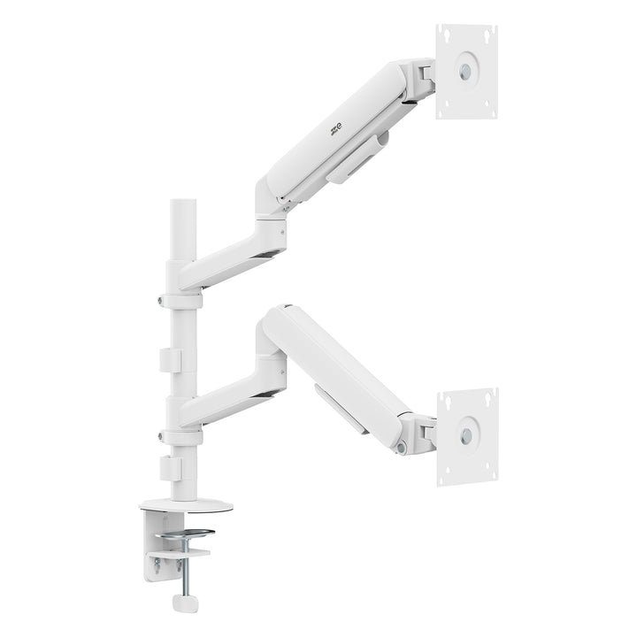 Supporto / gancio per 2 monitor Ergo Office, molla a gas, 17"-32", 1-10 kg, bianco opaco, ER-692 W