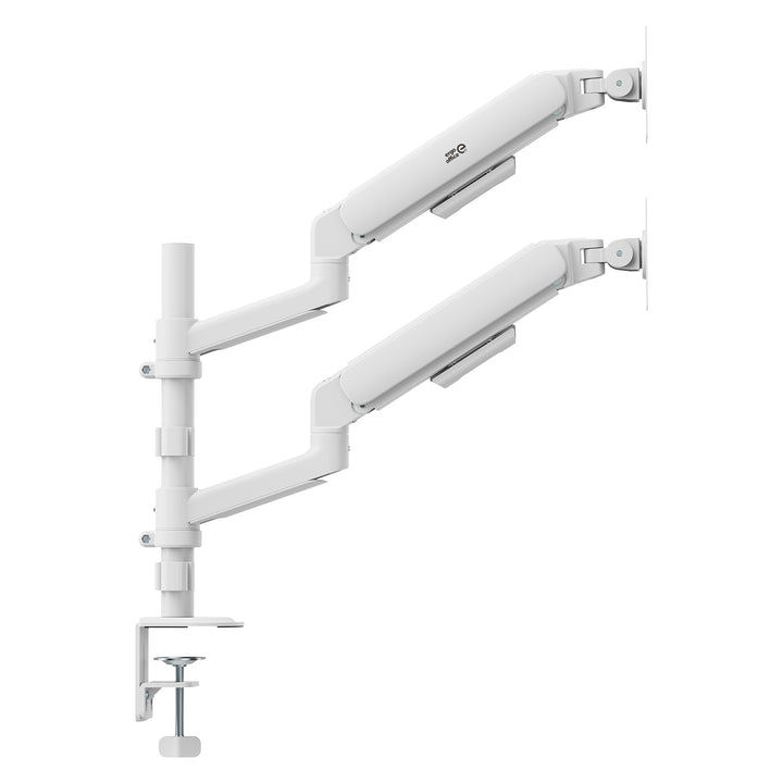 Supporto / gancio per 2 monitor Ergo Office, molla a gas, 17"-32", 1-10 kg, bianco opaco, ER-692 W