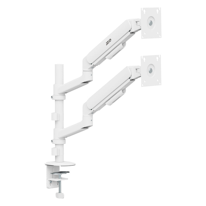 Supporto / gancio per 2 monitor Ergo Office, molla a gas, 17"-32", 1-10 kg, bianco opaco, ER-692 W
