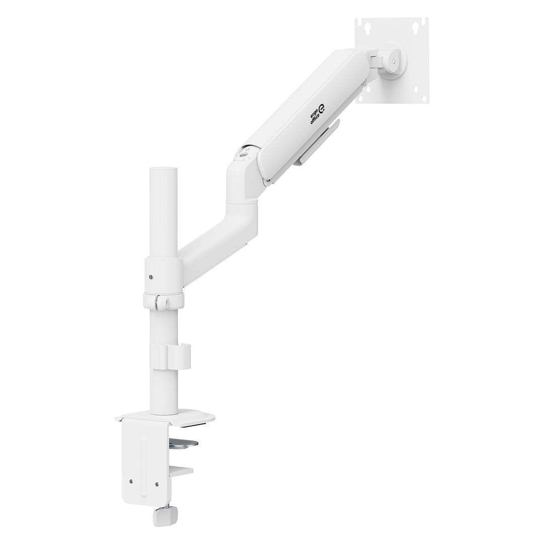 Supporto / gancio per monitor Ergo Office, molla a gas, 17"-32", 1-10 kg, bianco opaco, VESA max. 100x100, ER-691 W