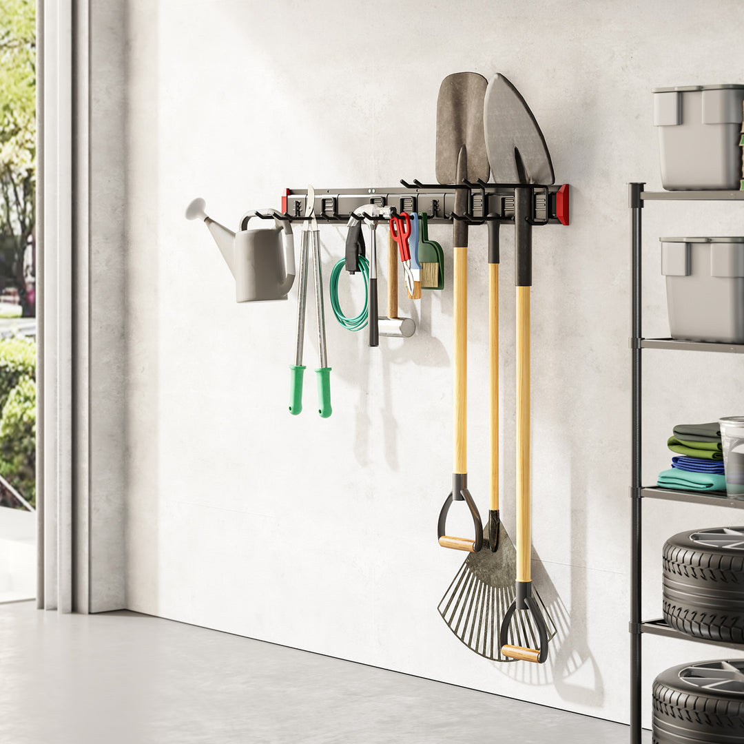 Organizer da parete per attrezzi Maclean, in acciaio, carico massimo 228 kg, larghezza 1222 mm, MC-179