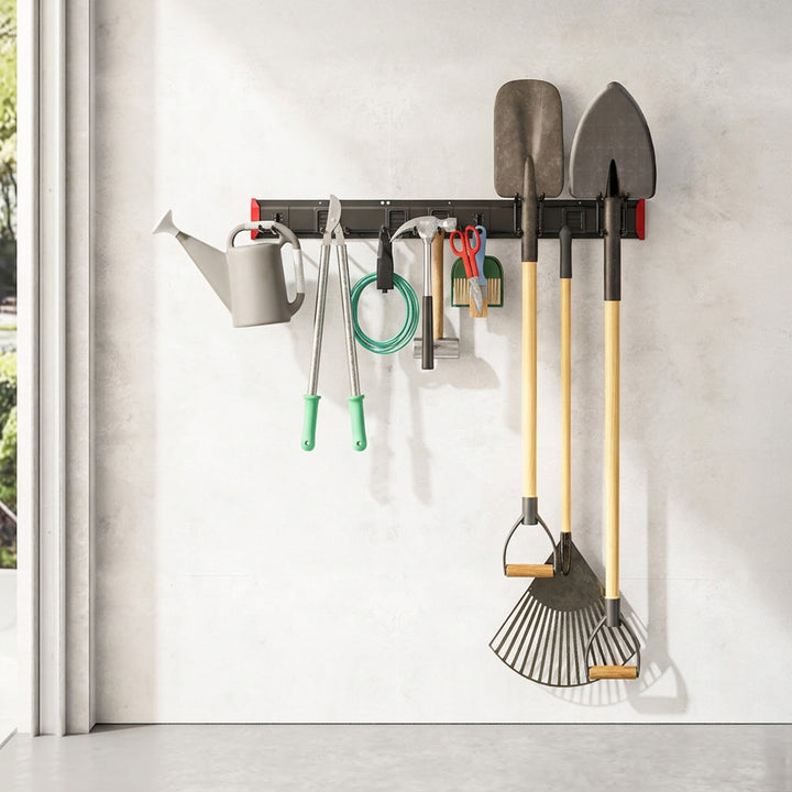 Organizer da parete per attrezzi Maclean, in acciaio, carico massimo 228 kg, larghezza 1222 mm, MC-179