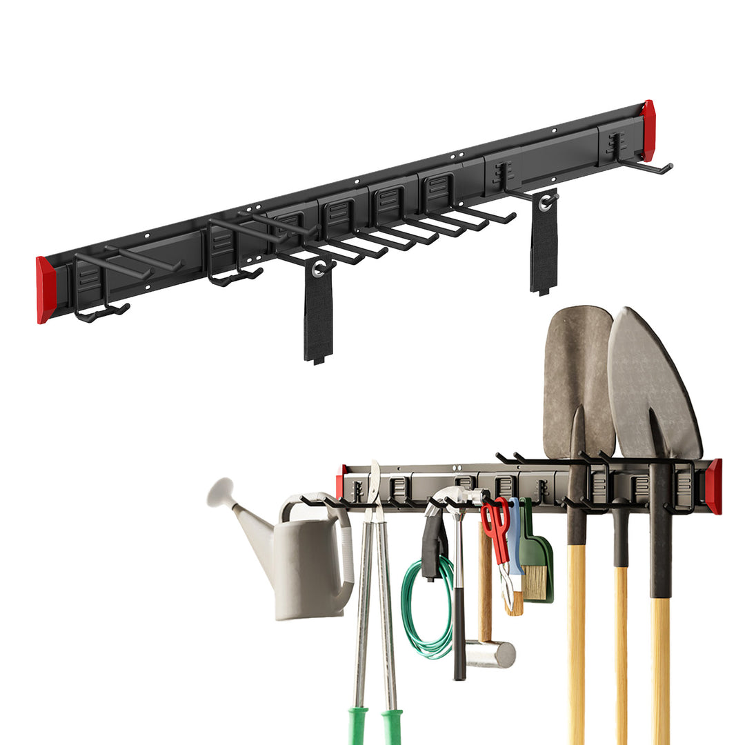 Organizer da parete per attrezzi Maclean, in acciaio, carico massimo 228 kg, larghezza 1222 mm, MC-179