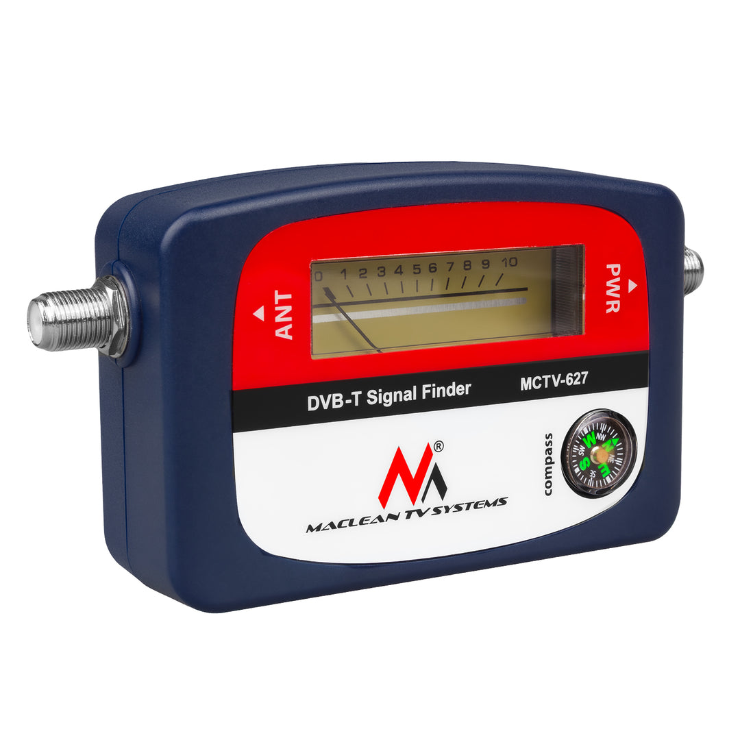 Misuratore TV DVB-T Maclean, custodia, cavo 25 cm F-F, MCTV-627 + 10x batterie AA Varta Industrial