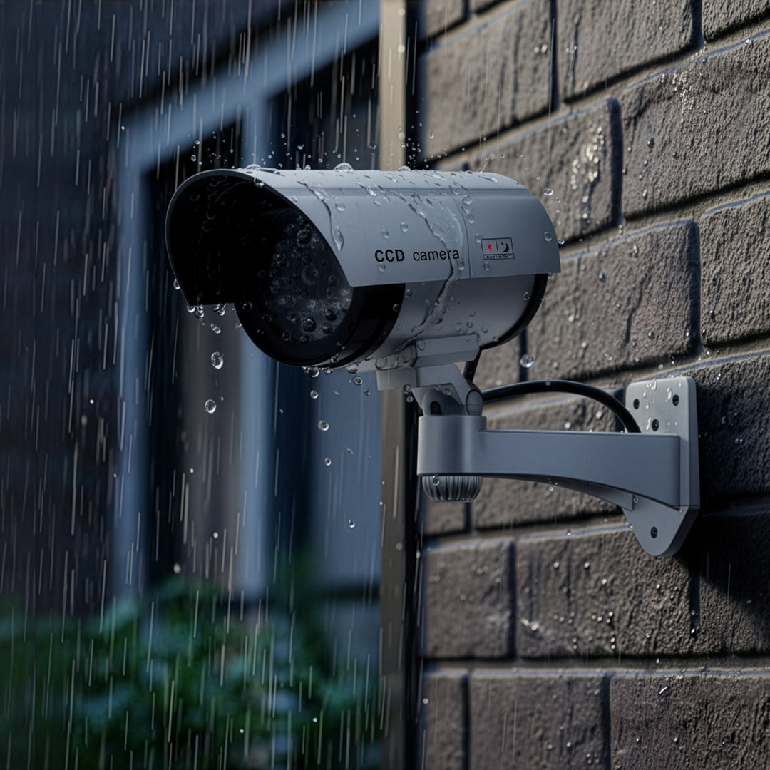 Telecamera fittizia con LED lampeggiante IR1100 S IR esterno + 2x batterie Varta Industrial AA