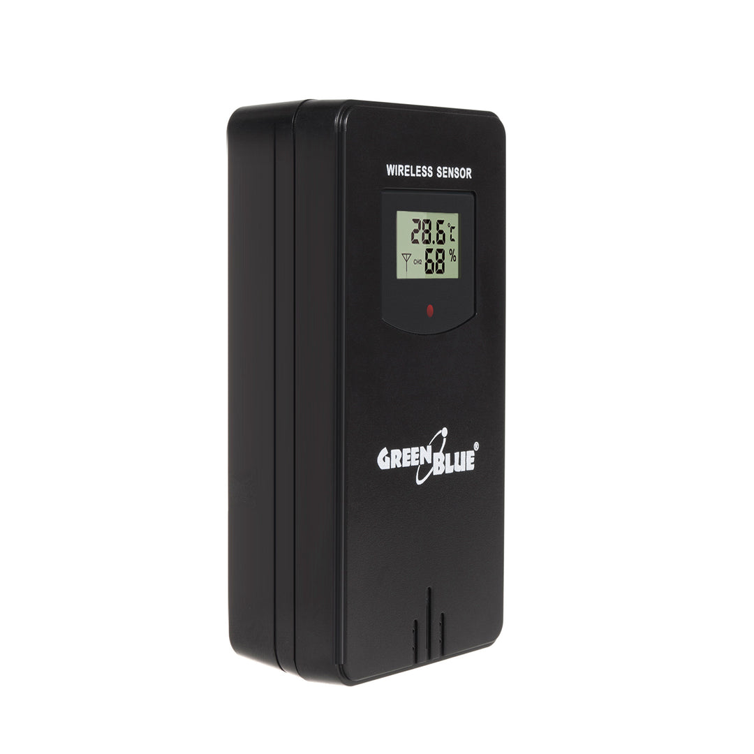 Stazione meteorologica wireless GreenBlue, a colori, con DCF, fasi lunari, alimentatore, batterie, GB526