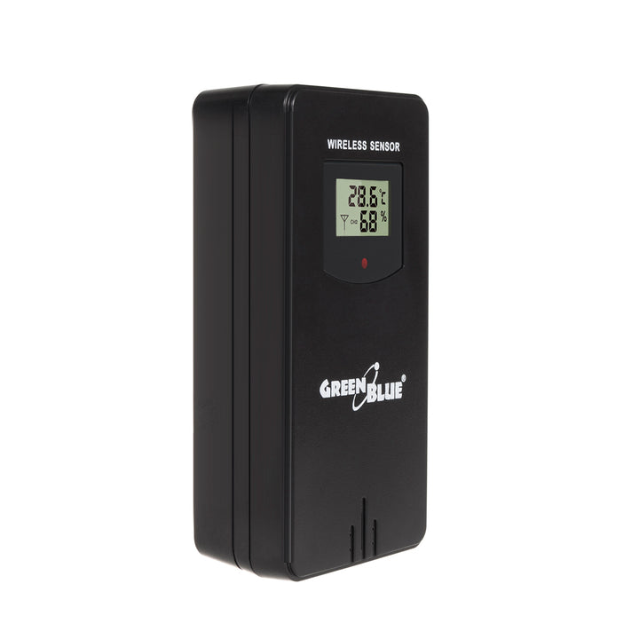 Stazione meteorologica wireless GreenBlue, a colori, con DCF, fasi lunari, alimentatore, batterie, GB526