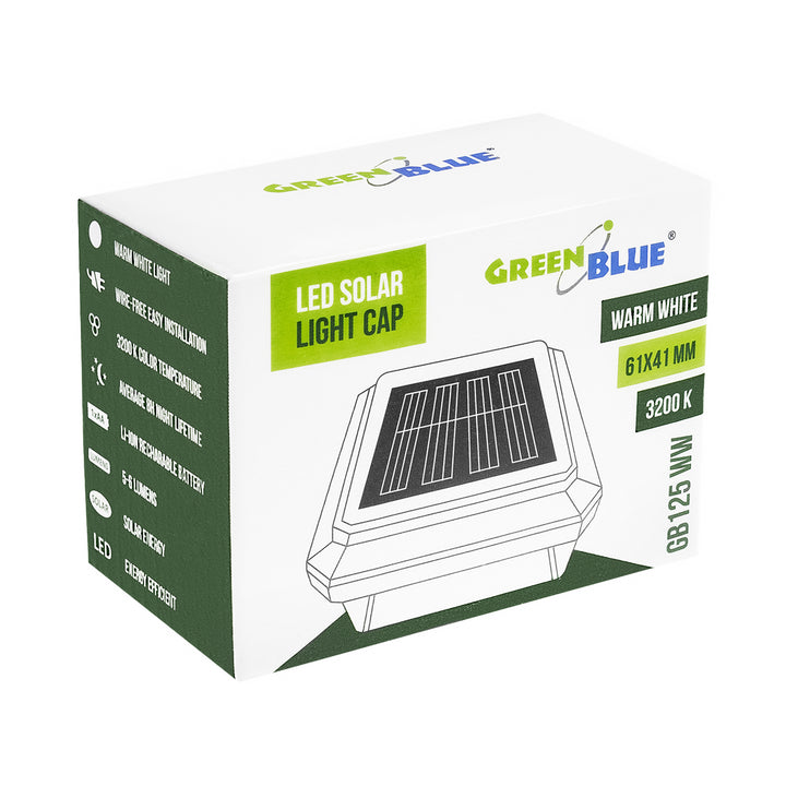 Lampada solare a LED da palo GreenBlue, 60x40 mm, tettuccio a busta, 3200 K, GB125 WW