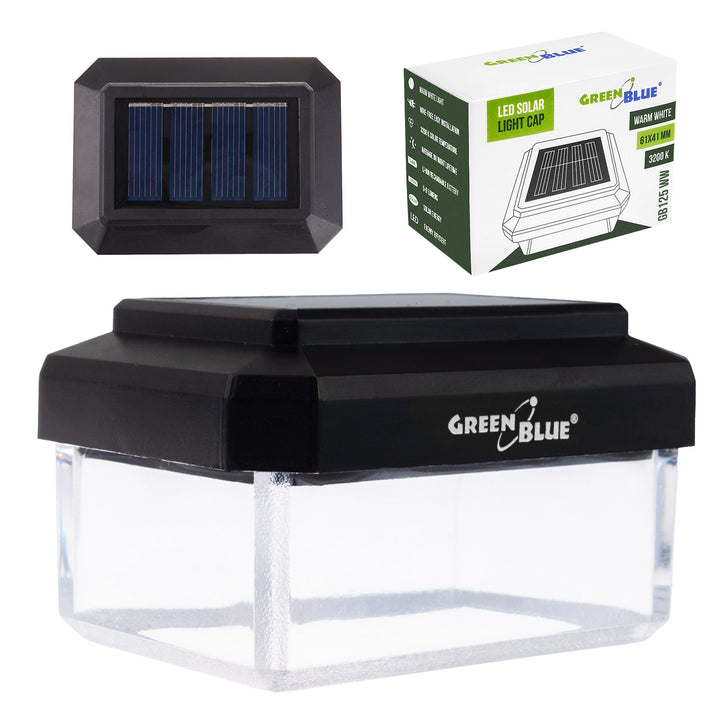 Lampada solare a LED da palo GreenBlue, 60x40 mm, tettuccio a busta, 3200 K, GB125 WW