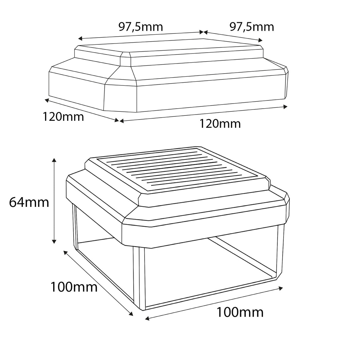 Lampada solare a LED da palo GreenBlue, 100x100 mm, tettuccio a busta, 3200 K, GB128 WW