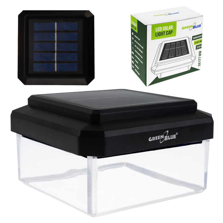 Lampada solare a LED da palo GreenBlue, 100x100 mm, tettuccio a busta, 3200 K, GB128 WW