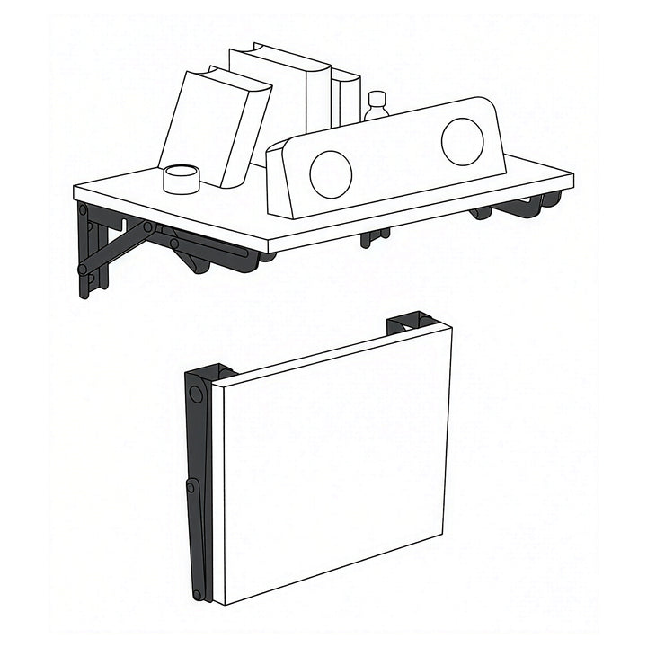 Supporto pieghevole per mensola a muro Maclean, min. 300 mm, max. 600 mm, max. 50 kg, 2 pezzi, MC-195