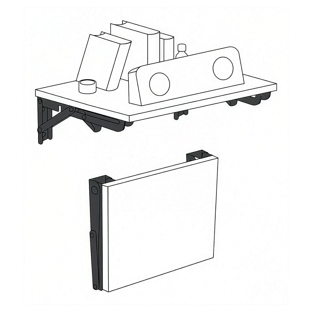 Supporto pieghevole per mensola a muro Maclean, min. 350 mm, max. 700 mm, max. 50 kg, 2 pezzi, MC-196
