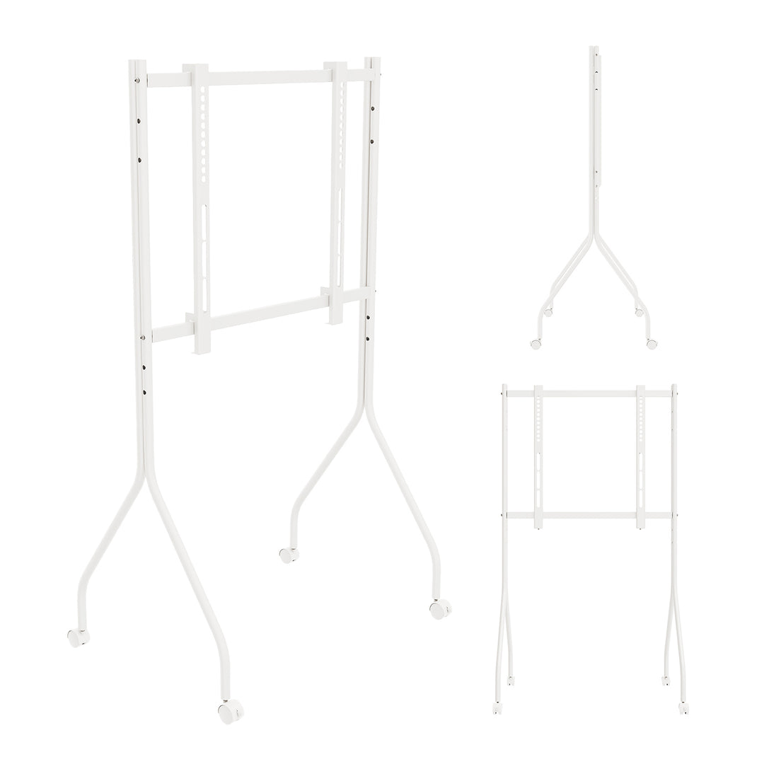 Supporto / carrello per TV Maclean, su ruote, 37-80", carico massimo 50 kg, VESA massimo 600x400, bianco, MC-180 W