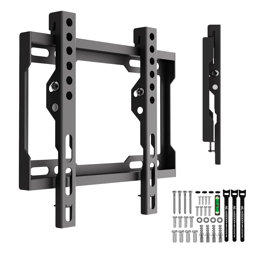 Supporto / gancio per TV Maclean, VESA max 200x200, 13-43", fino a 45 kg, nero, regolazione dell'inclinazione 0°~-8°, MC-186
