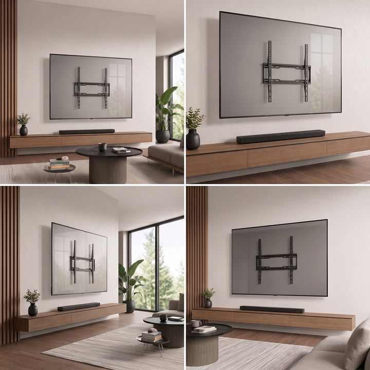 Supporto / gancio per TV Maclean, VESA max 400x400, 32-75", fino a 45 kg, nero, regolazione dell'inclinazione 0°~-8°, MC-187