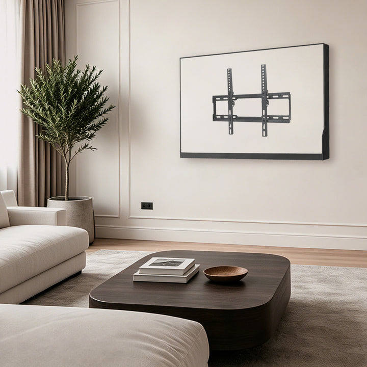 Supporto / gancio per TV Maclean, VESA max 400x400, 32-75", fino a 45 kg, nero, regolazione dell'inclinazione 0°~-8°, MC-187