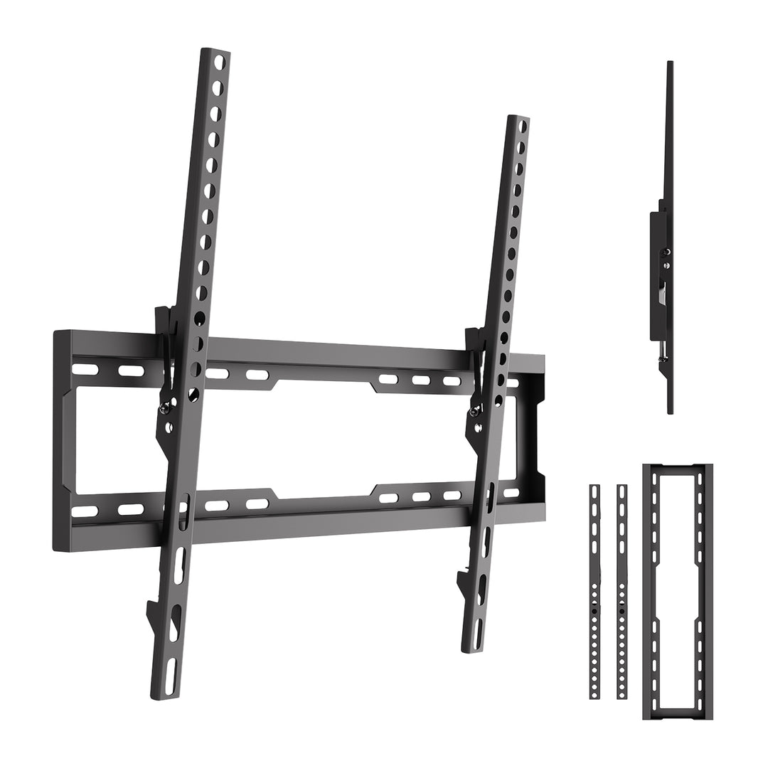 Supporto / gancio per TV Maclean, VESA max 600x400, 37-86", fino a 45 kg, nero, regolazione dell'inclinazione 0°~-8°, MC-188