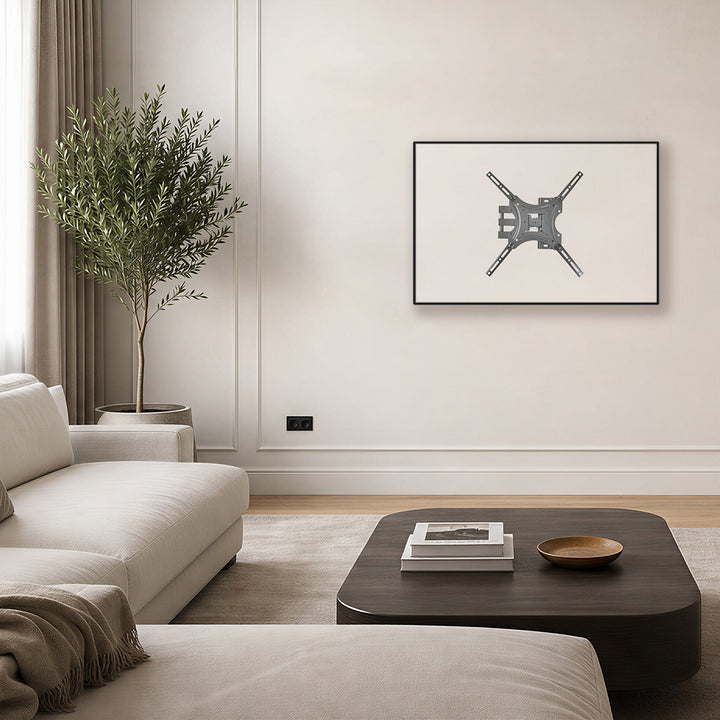 Supporto / gancio per TV Maclean, VESA max 400x400, 32-55", fino a 25 kg, nero, regolazione dell'inclinazione 0°~-15° e rotazione +90°~-90°, MC-190