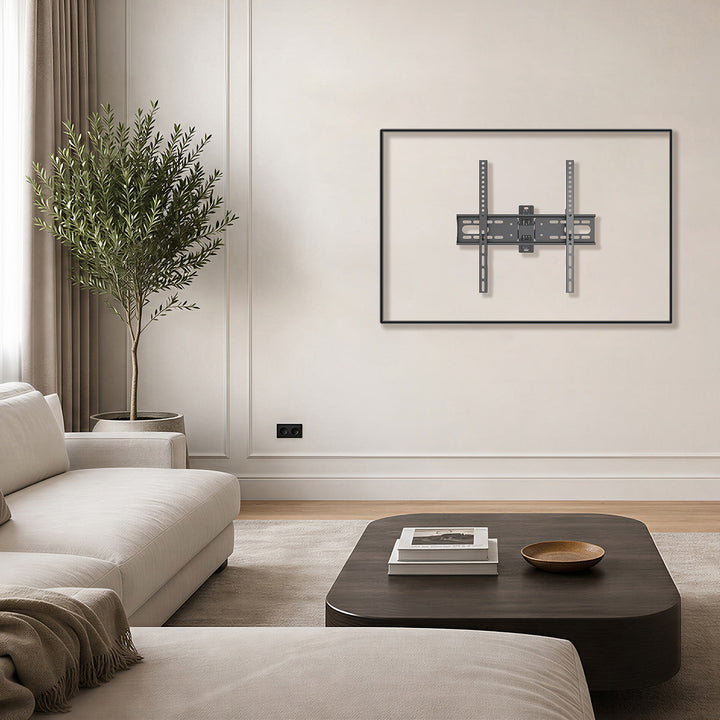 Supporto / gancio per TV Maclean, VESA max 400x400, 32-55", fino a 30 kg, nero, regolazione dell'inclinazione da +2° a -10° e della rotazione da +90° a -90°, MC-191