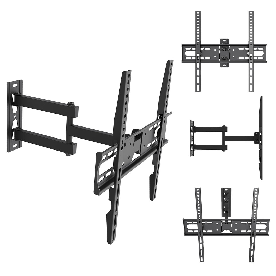 Supporto / gancio per TV Maclean, VESA max 400x400, 32-55", fino a 30 kg, nero, regolazione dell'inclinazione da +2° a -10° e della rotazione da +90° a -90°, MC-191