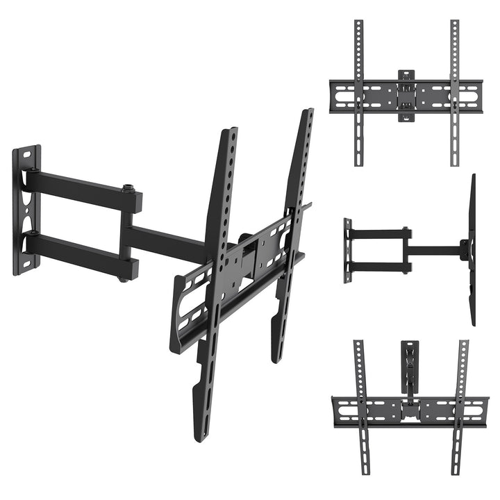 Supporto / gancio per TV Maclean, VESA max 400x400, 32-55", fino a 30 kg, nero, regolazione dell'inclinazione da +2° a -10° e della rotazione da +90° a -90°, MC-191