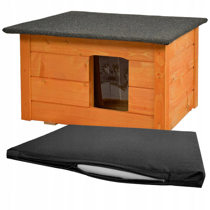 Cuccia per cani, gatti Woodok, isolata, in legno di abete rosso + cuccia per cani