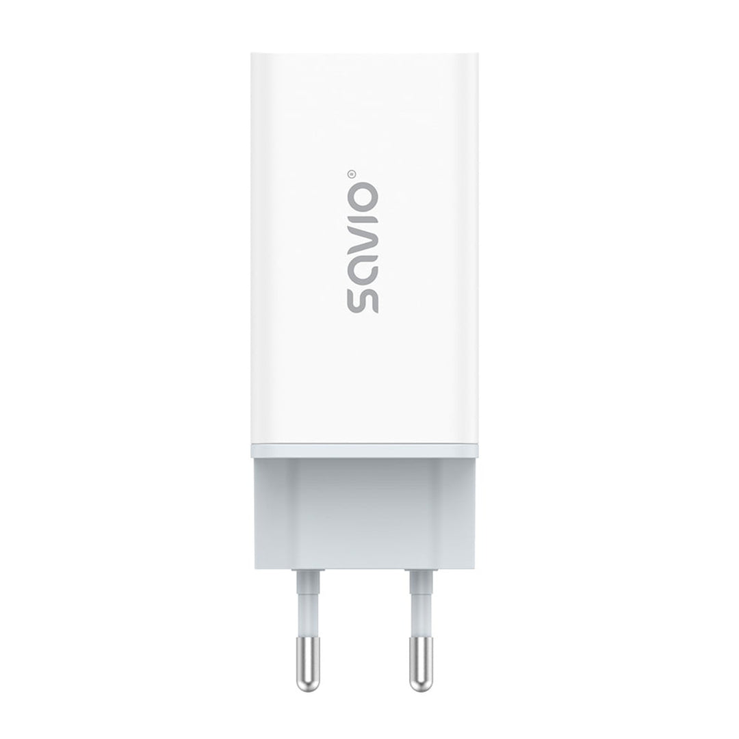 Caricabatterie da rete Savio, 1x USB-A, 2x USB-C, GaN, 65W, bianco, SAVLA-07
