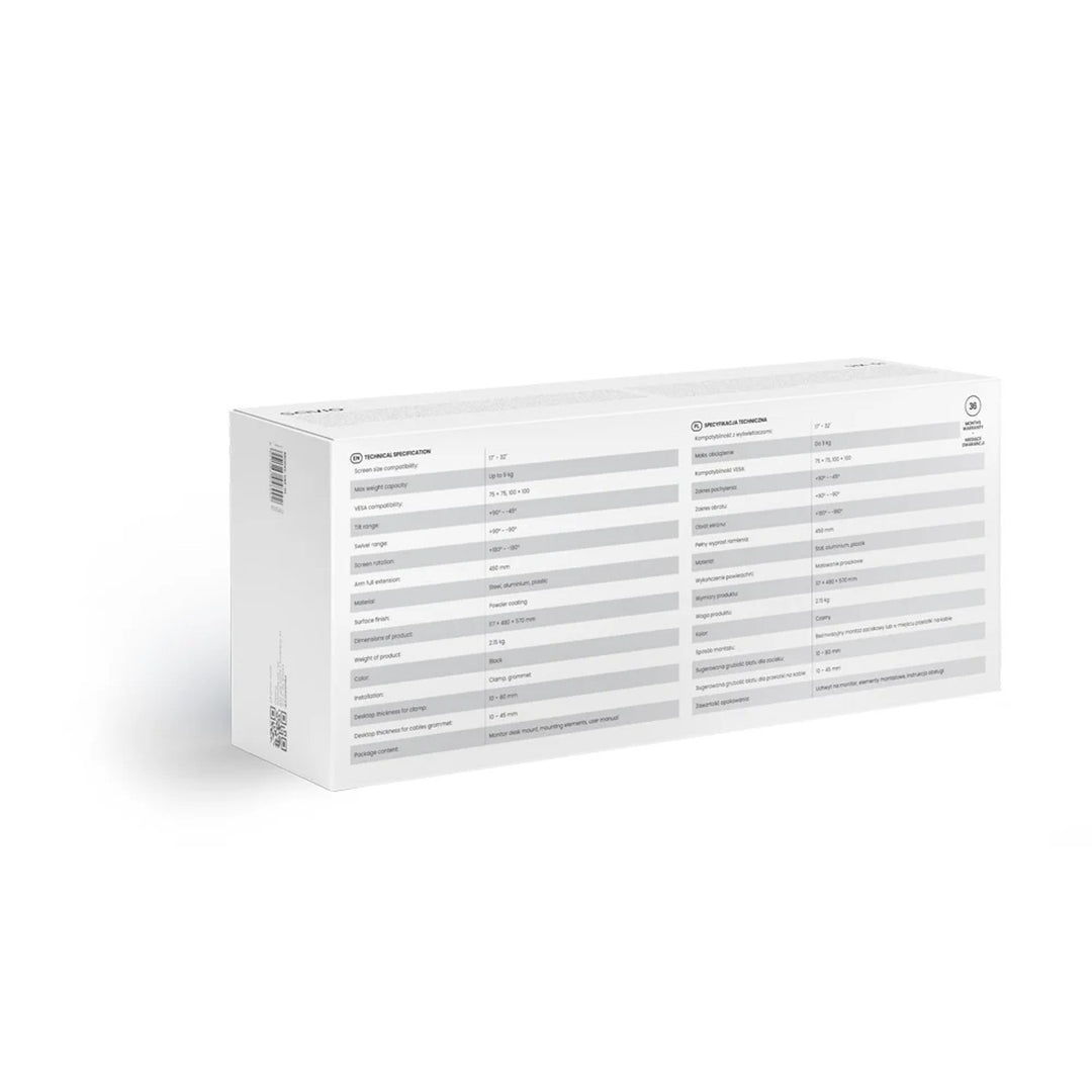 Supporto da tavolo per monitor 17-32'' SAVIO, 2-9 kg, su molla a gas, UM-01