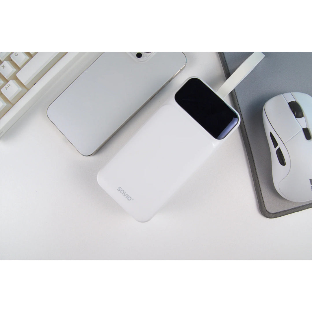 Powerbank SAVIO, 2 porte USB, 1 porta USB-C, ricarica rapida, consegna di energia, SAVBA-11