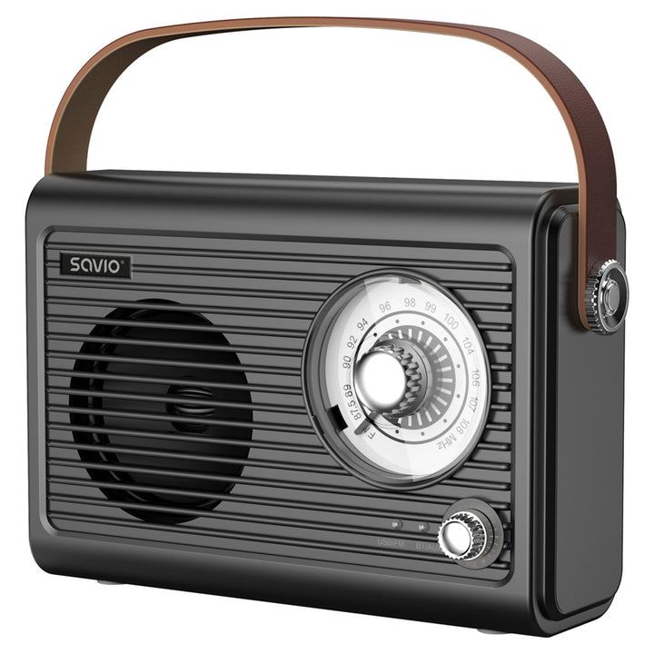 Radio FM portatile Savio, a batteria, Bluetooth, AUX, SAVRS-01
