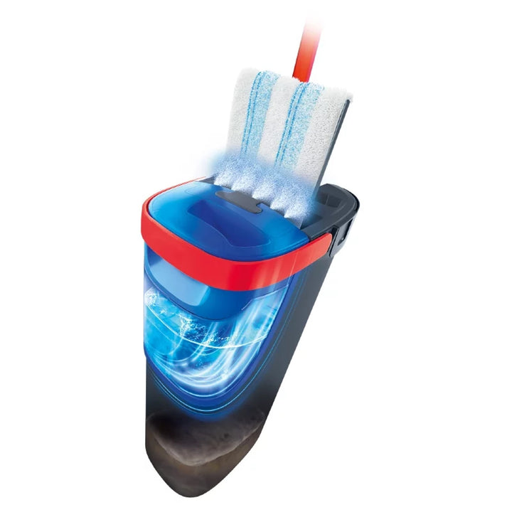 Vileda H2prO mop piatto, 100% separazione acqua pulita/sporco, due serbatoi, pad in microfibra, punta a 360°, 175774