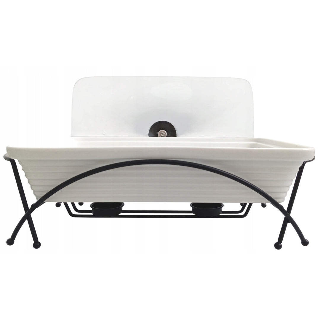 Scaldavivande Maestro in ceramica, rettangolare, bianco, capacità 1,7L, utilizzabile in forno, cestello e coperchio con maniglia inclusi, MR-11362-73