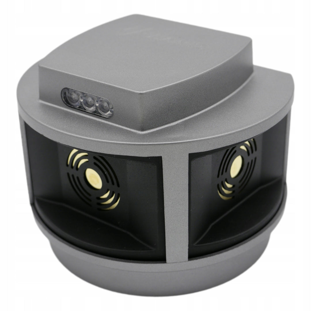 Repellente per roditori, repellente per martore, repellente per topi Viano, generatore di ultrasuoni, pannello stroboscopico, tre altoparlanti, Trio-Strob