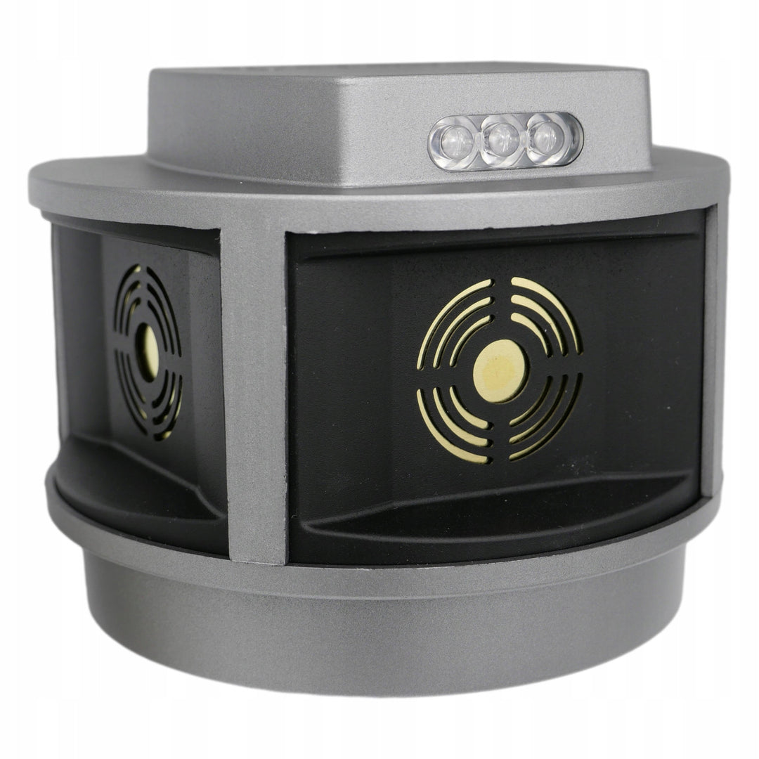 Repellente per roditori, repellente per martore, repellente per topi Viano, generatore di ultrasuoni, pannello stroboscopico, tre altoparlanti, Trio-Strob