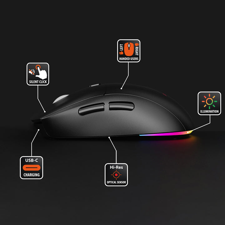 Mouse wireless 2 in 1 (BT/RF) silenzioso e ricaricabile MT1124, Media-Tech