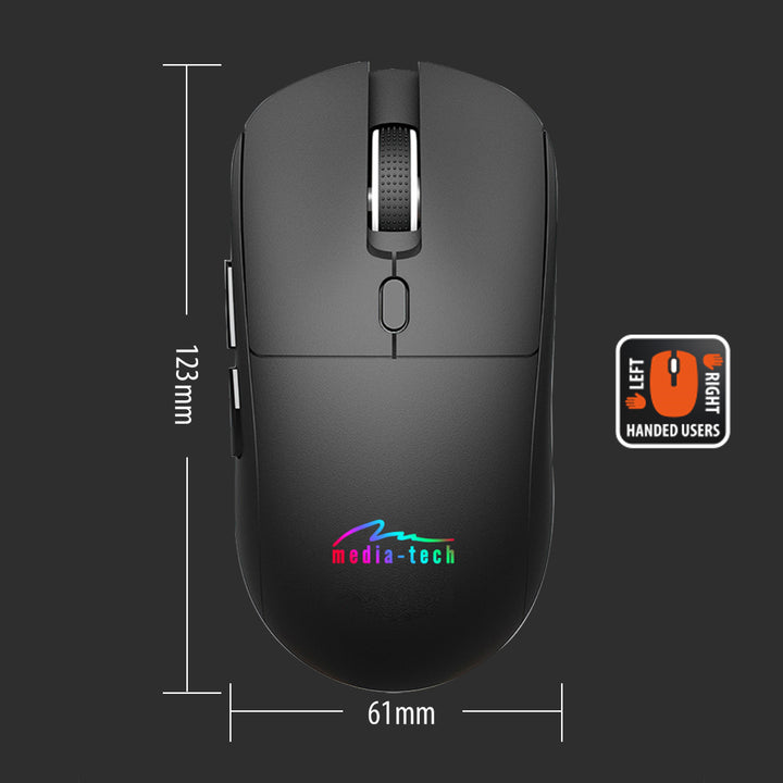 Mouse wireless 2 in 1 (BT/RF) silenzioso e ricaricabile MT1124, Media-Tech