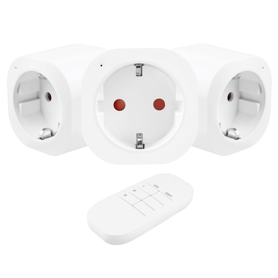 Prese telecomandate GreenBlue, 3 pezzi, programmabili, portata fino a 30 m, 220-240 V CA, 50/60 Hz, 16 A, 433 MHz, GB313 F