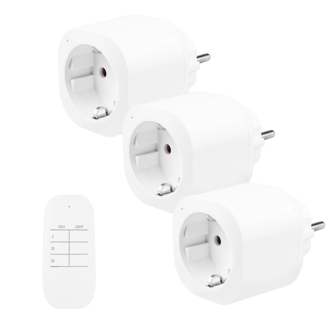 Prese telecomandate GreenBlue, 3 pezzi, programmabili, portata fino a 30 m, 220-240 V CA, 50/60 Hz, 16 A, 433 MHz, GB313 F