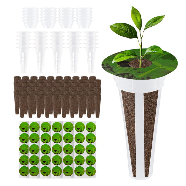 Set di accessori per la coltivazione indoor GreenBlue, spugne per semi x60, cupole x20, contenitori x20 e adesivi x60, GB133 AS