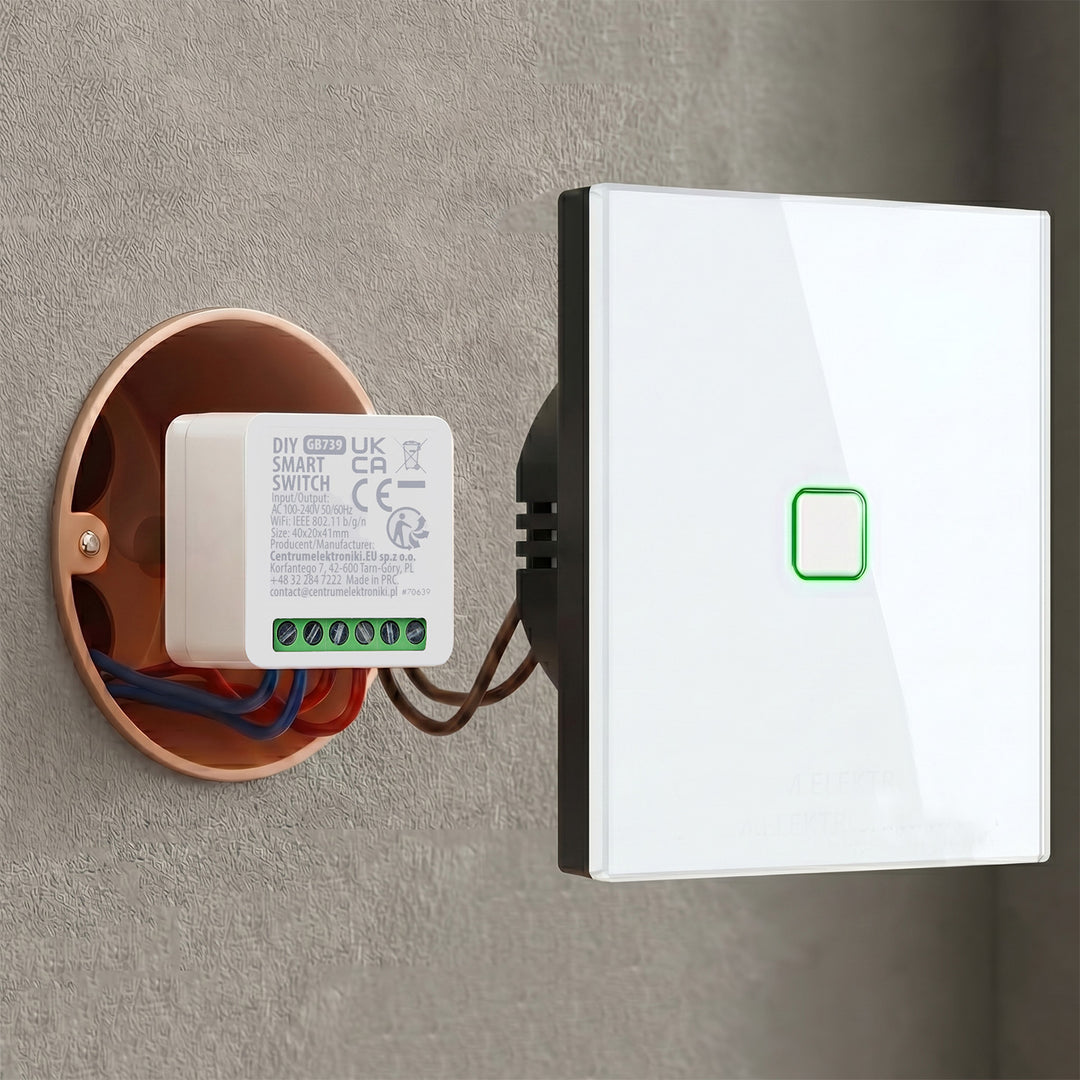 Relè WiFi da incasso GreenBlue, compatibile con Android/iOS/Alexa/Google Home, 100-240 V CA, 50/60 Hz, max. 16 A, per LED da 150 W, GB739